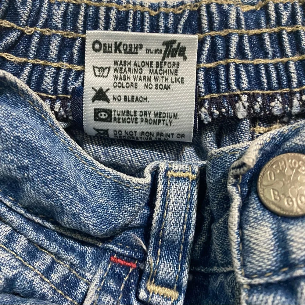 Vintage OshKosh Denim Jeans with Red White & Blue Stripe on Leg Seams size: 2T